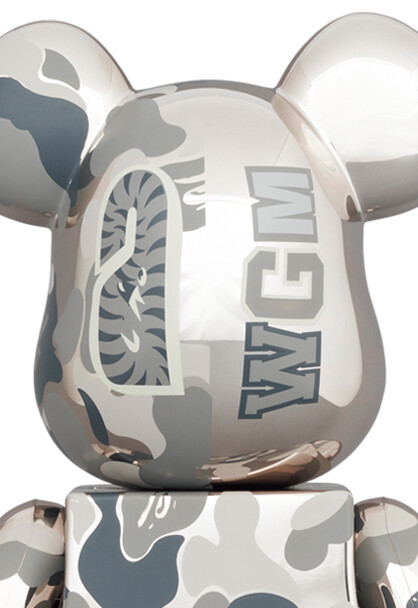 MEDICOM TOY BE@RBRICK BAPE CAMO SHARK GOLD SILVER 100% 400 MEDICOM TOY BE@RBRICK BAPE CAMO SHARK GOLD SILVER 100% 400