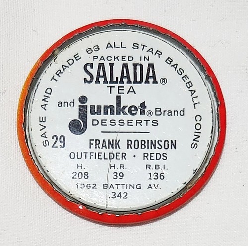 1962 1963 Salada Tea Junket MLB Baseball Münze F Robinson Ford Berra Schoendienst - Bild 5 von 12