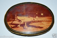 Vintage 1970s War Plane Airplane "No Parking" Night Unique Belt Buckle Rare