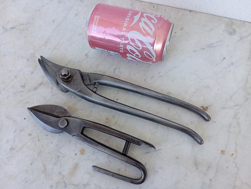 Vintage 2 Tinsmith Scissors Shears Metalwork Tool Marked Auste Estana & Werinous - Picture 10 of 19