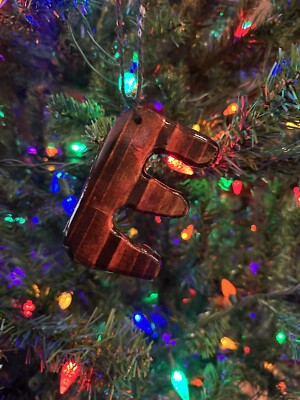 Christmas Ornament Hand Made Letter  E 