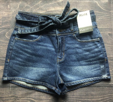 MUDD High Rise Shortie Denim Shorts Women's Size 3 NWT