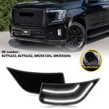 2X FOR 2021-2023 CADILLAC ESCALADE ESV LED SMOKED WHITE BUMPER SIDE MARKER LIGHT