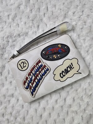 NWOT COACH X MARVEL Captain America Spiderman Corner Zip