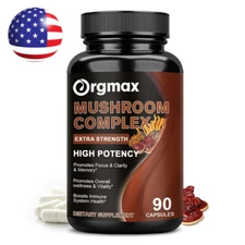 10x Mushroom Complex Supplement, Lions Mane, Reishi, Shiitake, Immune Capsule