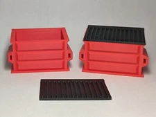 (2) - Red Garbage Trash Dumpster Set w/Lid O Scale Toy Diorama 1:48 1/48 - New