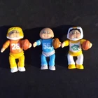 3-Vintage 1984 Cabbage Patch Kids Rubber/PVC Football Figures 3.5" O.A.A.