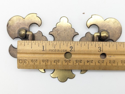 Vtg. Brass Plated Drawer Pulls - Batwing Style - Drop Bail Handle - Lot of 6 - Picture 6 of 8