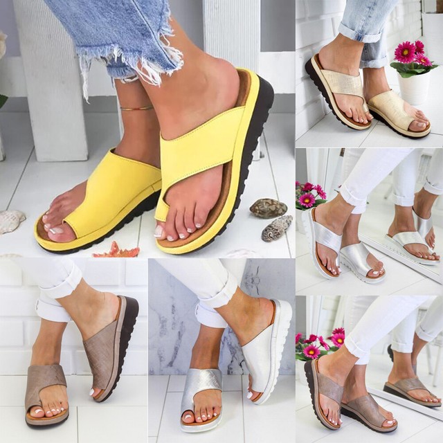 Womens Ladies Orthopedic Sandals Comfy Platform Beach Shoes For Bunion Corrector | eBay