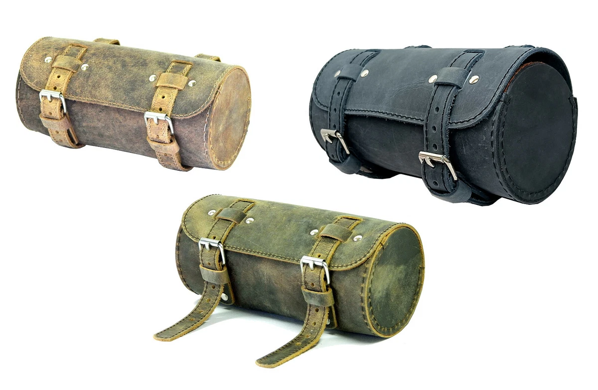 Calyx Genuine Hardwax Leather Bicycle Saddle Bag Tool kit vintage