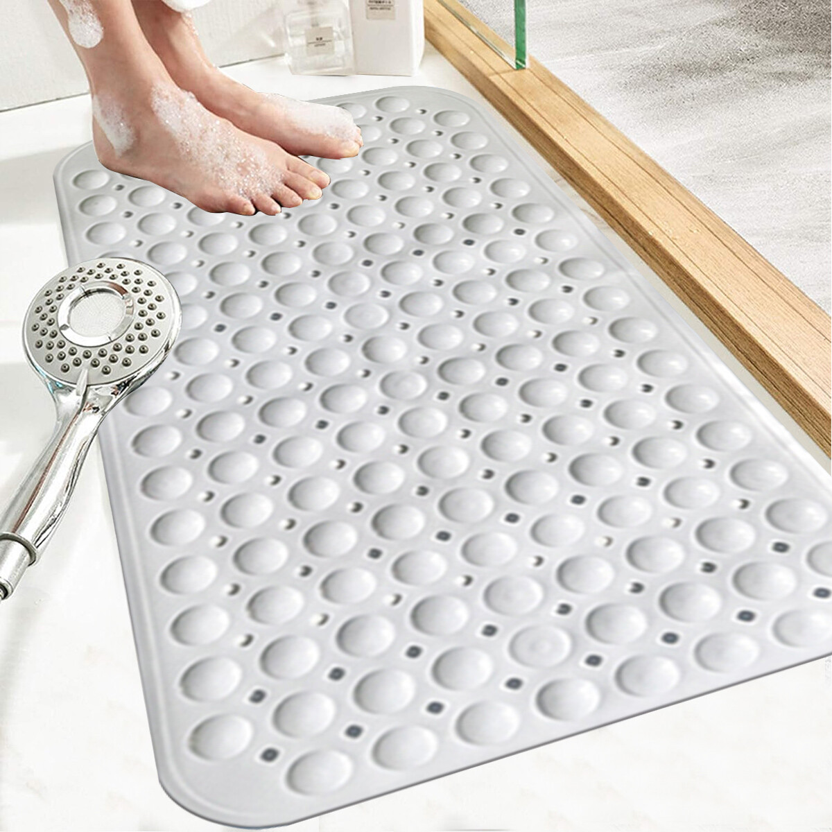 Extra Large Bath Mat Non Slip Bathtub Strong Suction Anti Mold Rubber