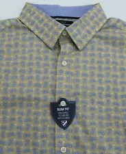 Cremieux Classics Slim Fit Sand Paisley S/S Men's XL NWT $79.50 