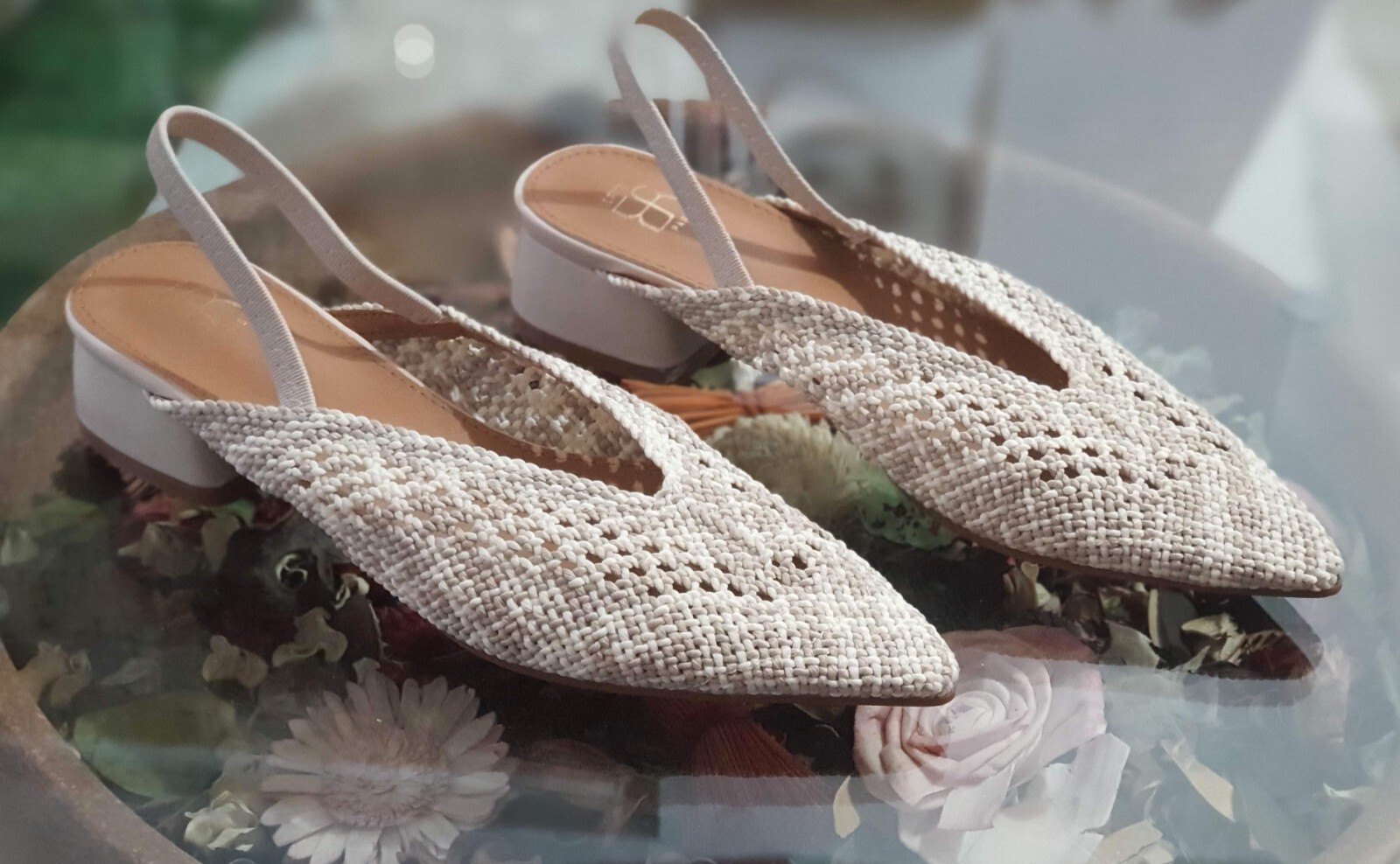 Bailarinas De Tela Beige GG104 Sandalias Mujer Primavera Verano