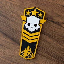 Hand made fridge magnet badge HellDivers2 style with double tape