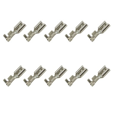 10x Flachsteckhülse 4,8x0,8, 1,50mm²-2,50mm², Rasthaken, Messing verzinnt