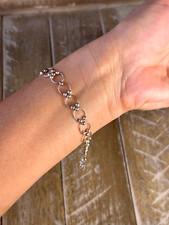 Sterling Silver 925 Ball Beaded Loop Bracelet