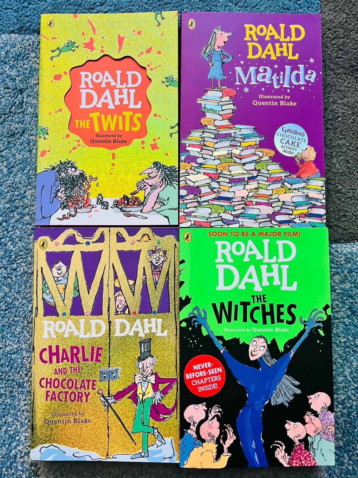 LOT OF 4 ROALD DAHL PAPERBACKS with COLOURED PAGE EDGES