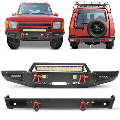For 1999-2004 Land Rover Discovery 2 Steel Front and Rear Bumper W/LED Lights