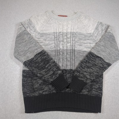 Chartwell Sweater Mens XL Black Gray 100% Acrylic Knit Pullover Vintage