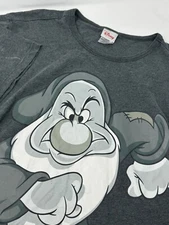 Disney Store Uni Sex Grumpy Snow White Dwarf T Shirt Gray Sz Large Q9