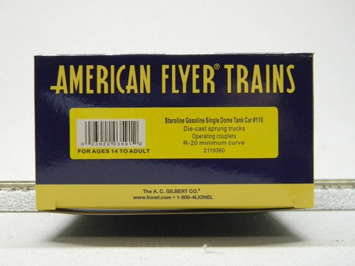 LIONEL AMERICAN FLYER STAROLINE GASOLINE TANK CAR #110 S GAUGE train 2119360 NEW - Picture 8 of 8