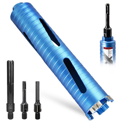 2 3/4'' Dry Core Drill Bit for Brick and Block with 3 Adapters Included: SDS Max,
