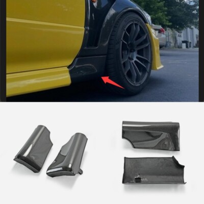 For R34 GTR OE Carbon Fiber Front Fender Mud Guard 2Pcs Glossy Carbon Addon