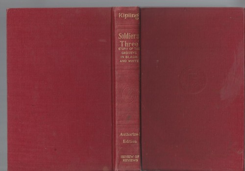 Soldiers three stories of the gadsby, in black & white rudyard kipling hc 1916 - 第 1/8 張圖片