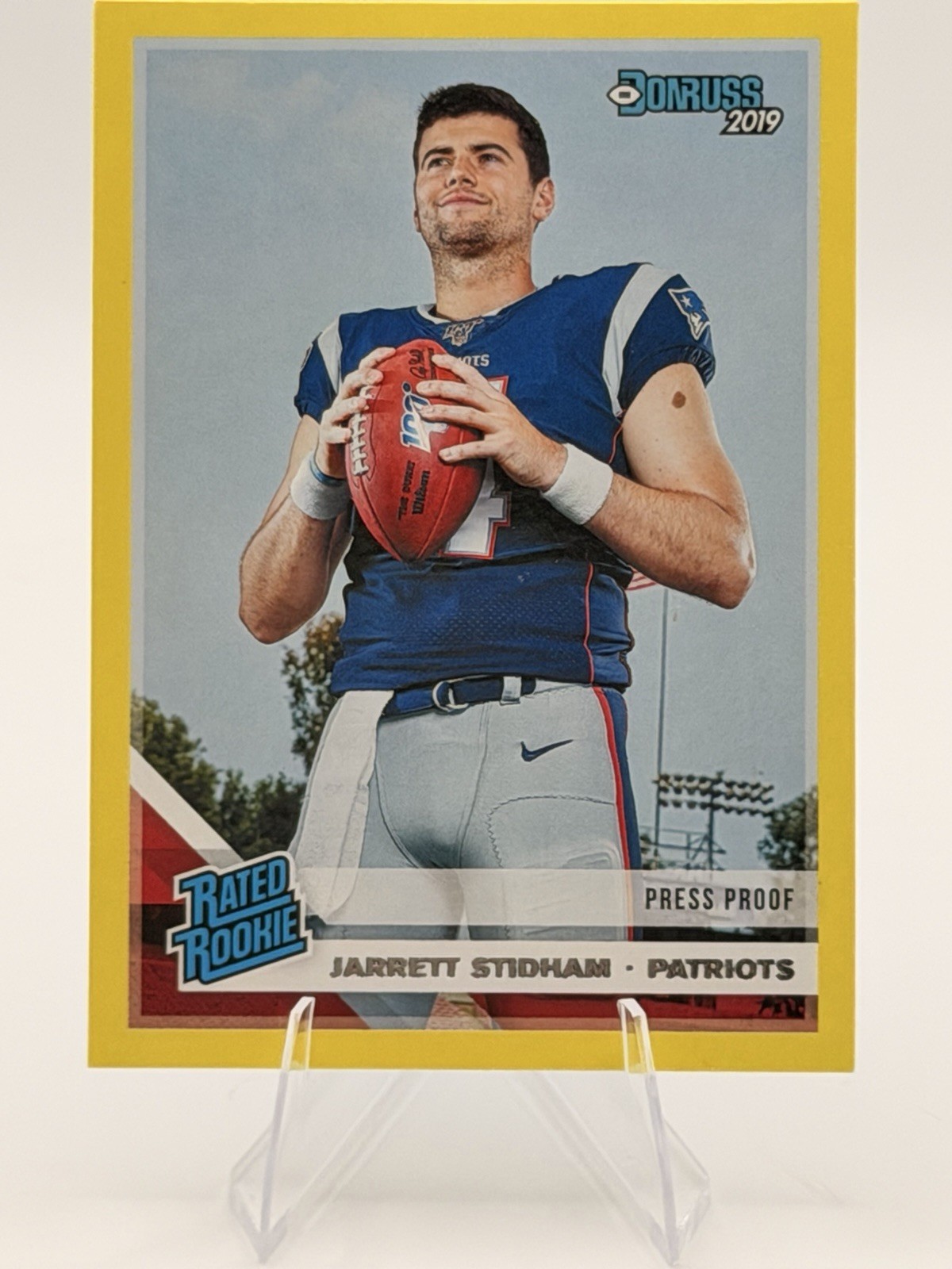 2019 Donruss Jarrett Stidham Rated Rookie RC Yellow Press Proof Retail SP #307