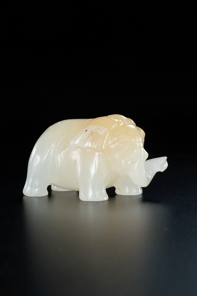 古董原始玉石古董中国大象雕像、雕像| eBay
