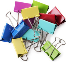 Extra Large Binder Clips, 2 Inch, 12 Pack, Assorted Color