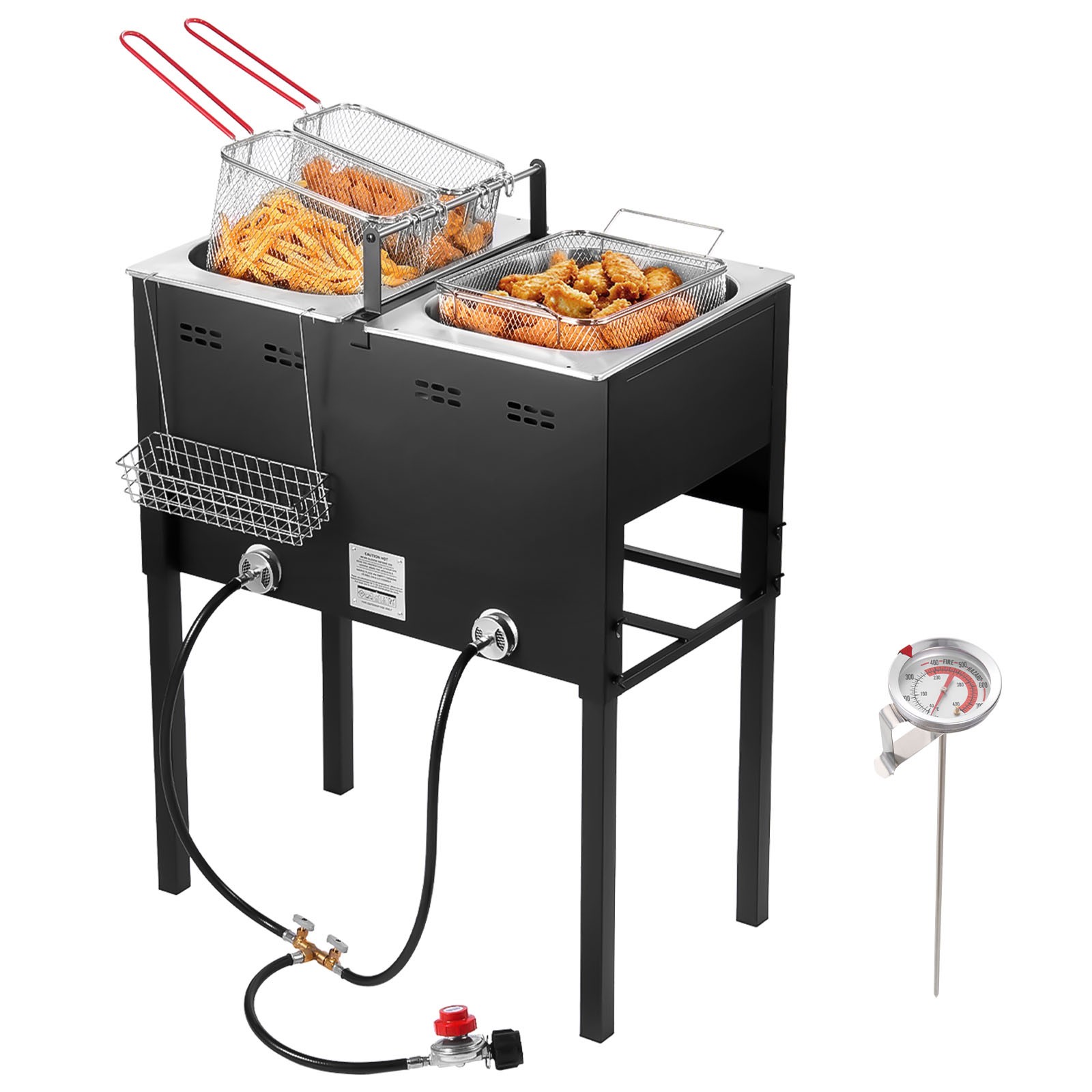 Double Tank Commercial Fryer Fish Cooker