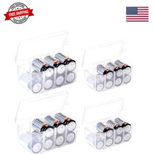 Set of 4 - Two C and Two D Battery Storage Box, Battery Storage Case, Battery...