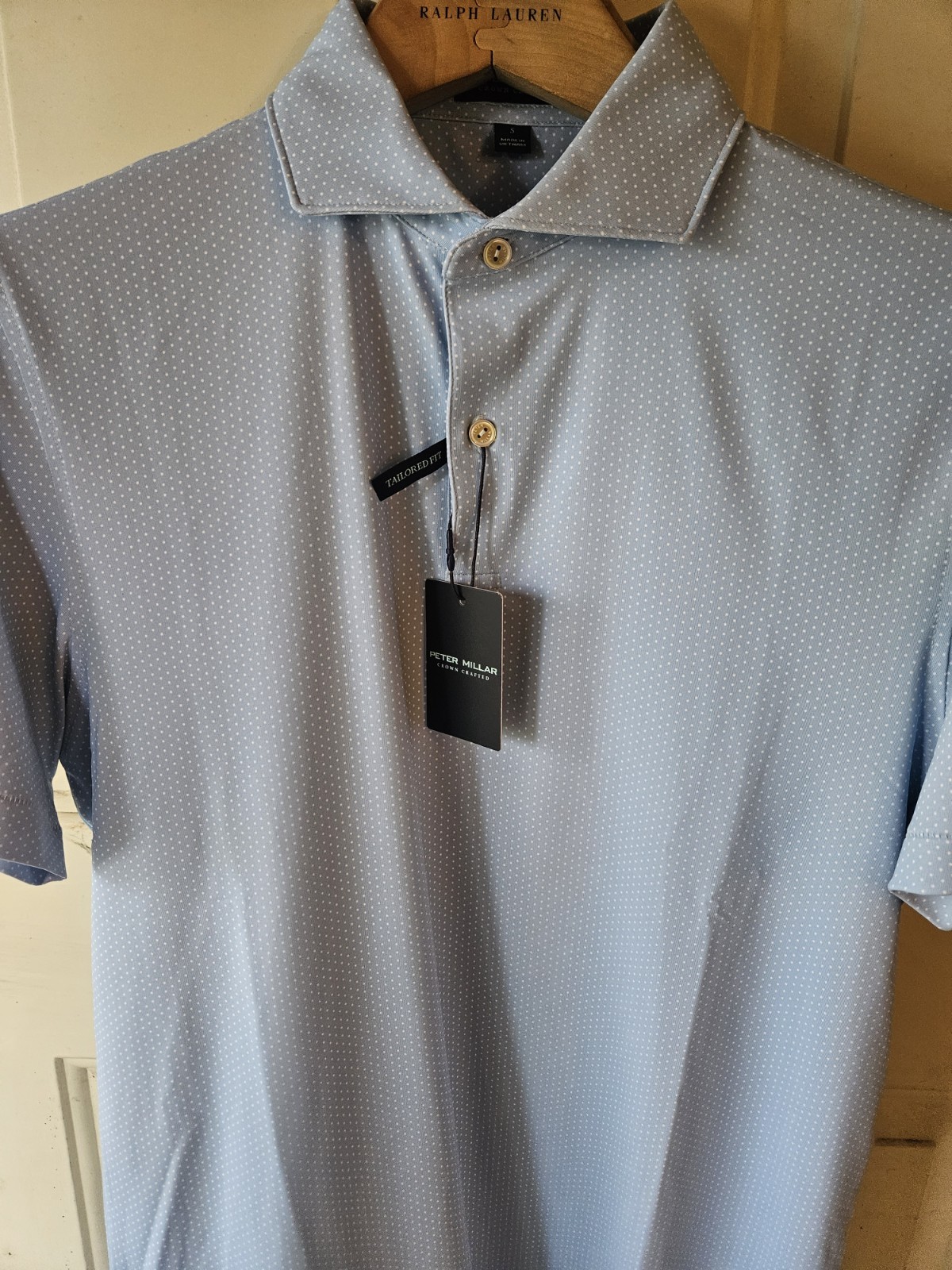 Peter Millar Crown Sport Blue Frost Fermata Performance Golf Polo S NWT $118