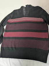 Sean John Men's 1/4 Button Up Pullover Heavy Cotton Multi Color Sweater Size XL