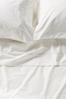 Anthropologie Alterra Pure Organic Percale Sheet Set Queen White