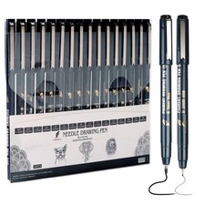 16 Pack Waterproof Fineliner Drawing Pens for Sketching Manga and Design