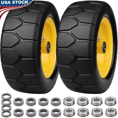 11x4.00-5 Solid Flat Free Tires Zero-Turn Lawn Mowers Puncture Proof Durable New