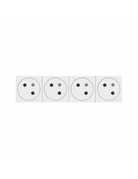 Quadruple prise de courant Surface Mosaic Link encastrable bloc 8 modules