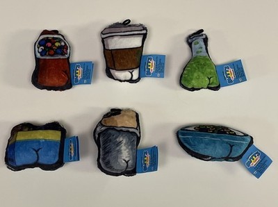 Lot of 6 Butts on Things Plush Coffee Cup,Cereal Bowl,Burrito, Gumball Mach. 