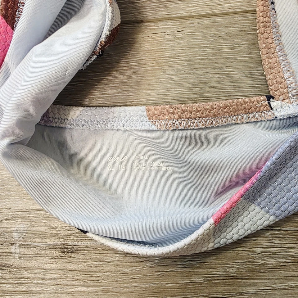 Womens Aerie Tropical Floral Blue Pink Brown XL Bikini Swim Top - Image 4 of 4