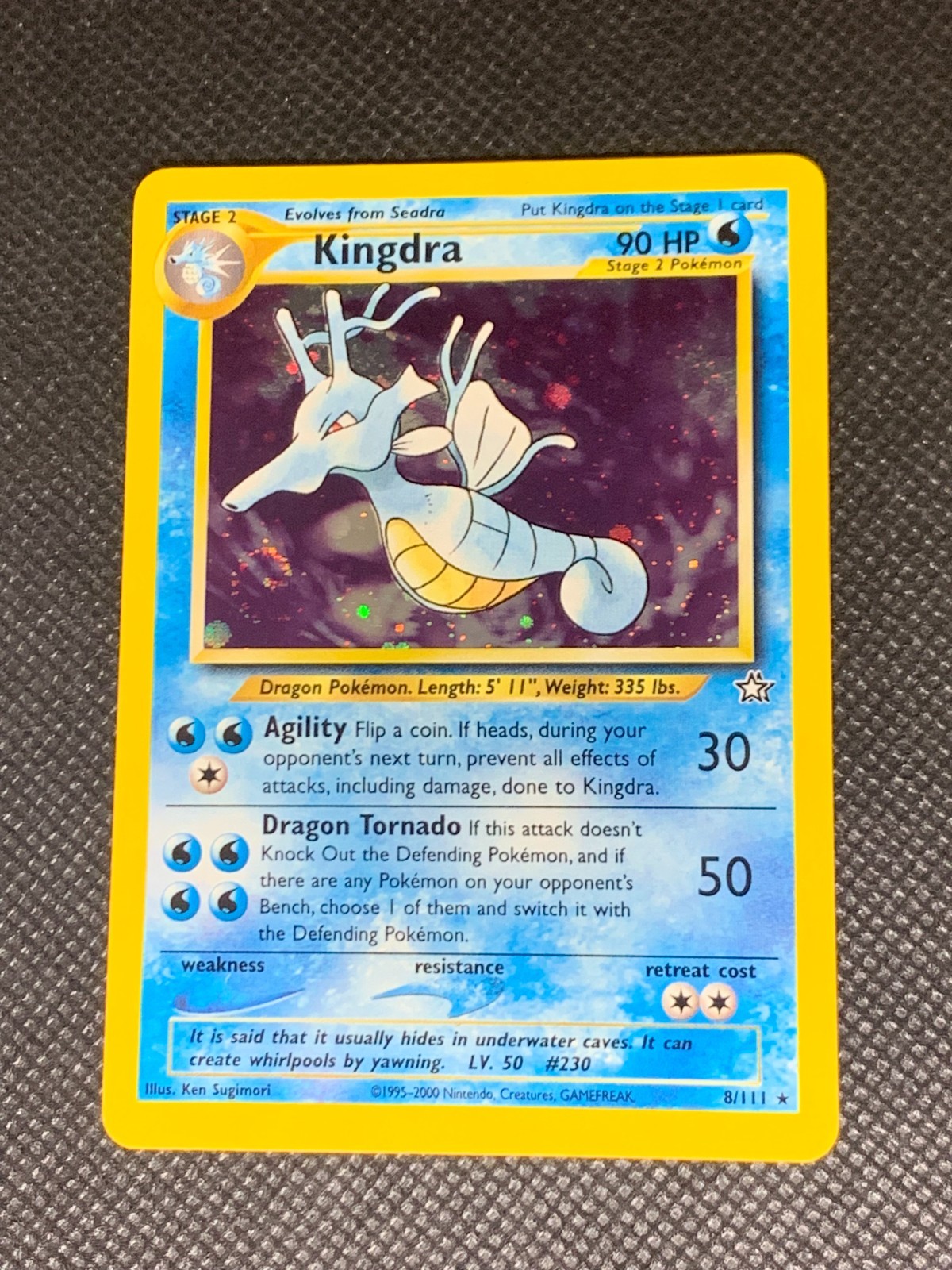 Kingdra 8/111 Holo Swirl - Neo Genesis Pokemon Card - NM