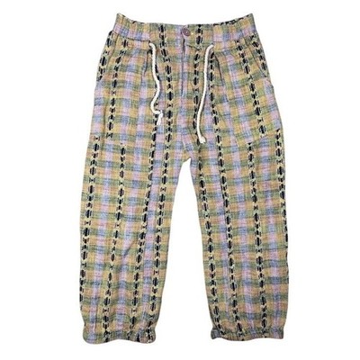 Urban Outfitters Women Plaid Geometric Stripe Cotton Boho Jogger Pants