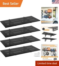 Garage Wall Shelving Heavy Duty Storage Rack Set 4 Pack 1.5x4ft Black