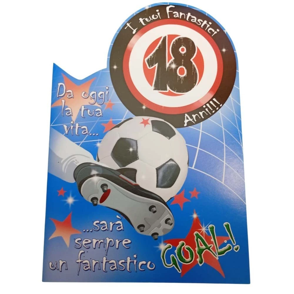 12 Biglietti Di Invito Per 10° Compleanno A Tema Calcio Con 12 Buste - Prestampati, Prodotto In Germania, Carta Patinata 300g/m²
