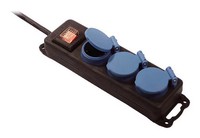 Bachmann 349.045 Verteilersteckdose, 3-Fach, Schwarz