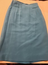 Dana Buchman 100 Silk Skirt Sz 6 Deep Or Dark Sky Blue