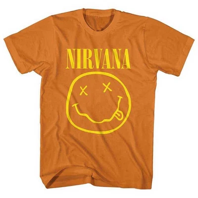 ** NIRVANA HAPPY F ace (orange) Kindergröße Kinder Lizenz T-Shirt **