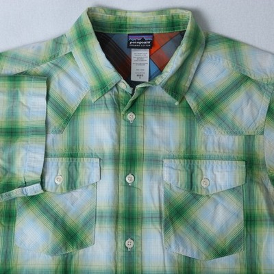 PATAGONIA THREE TREES WESTERN GREEN PLAID CHECK SHIRT MEN S SMALL STY52221