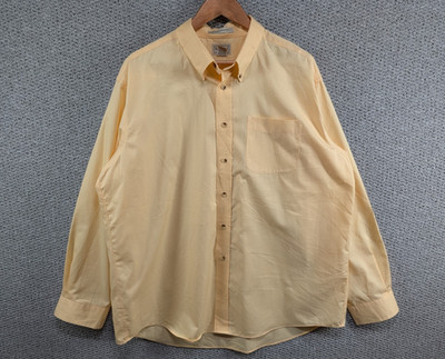 L.L. BEAN Oxford gelbes knitterarmes Kleid Button Down Hemd XL